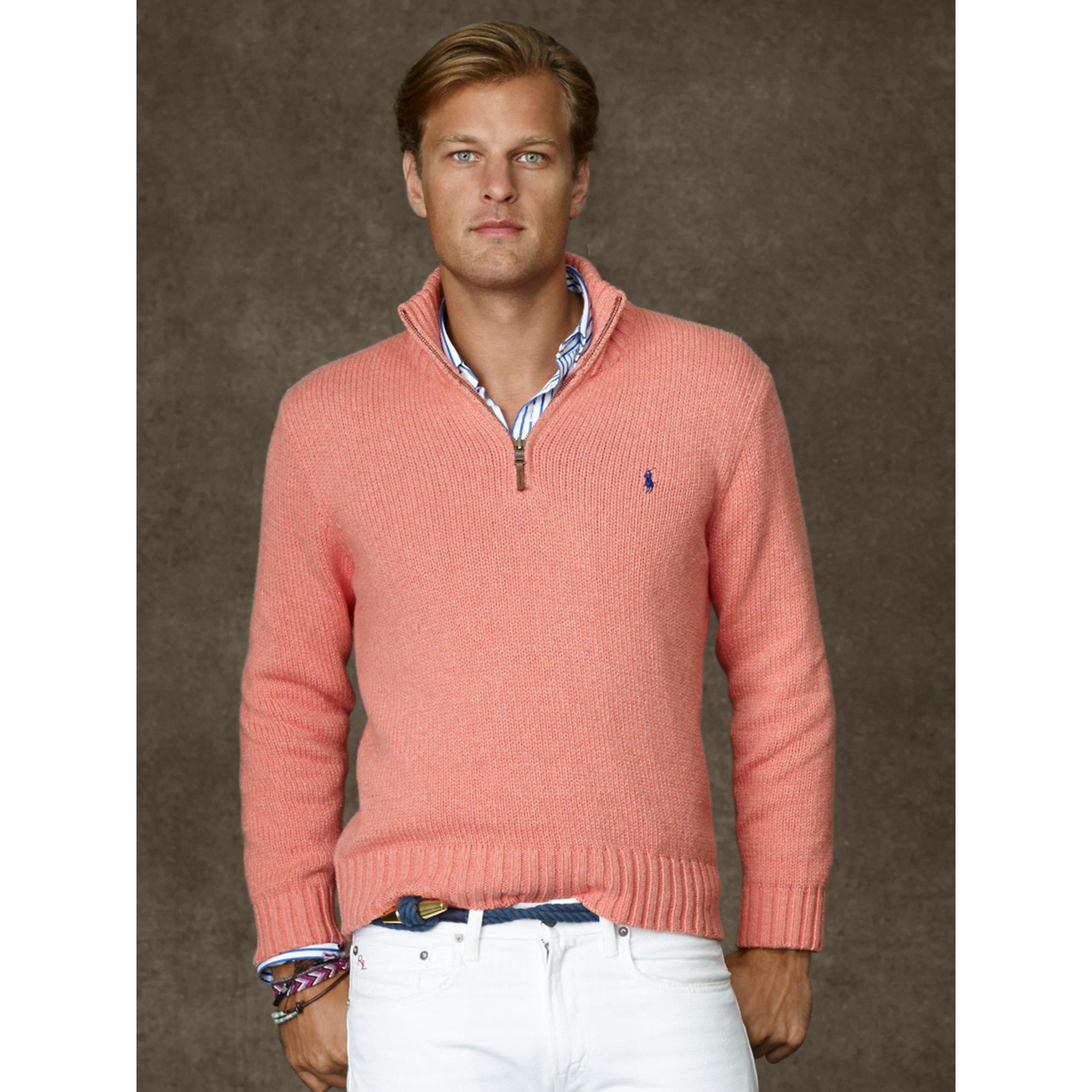 cotton half zip pullover