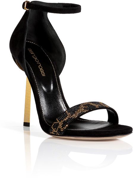 Sergio Rossi Embellished Suede Sandals in Animal | Lyst