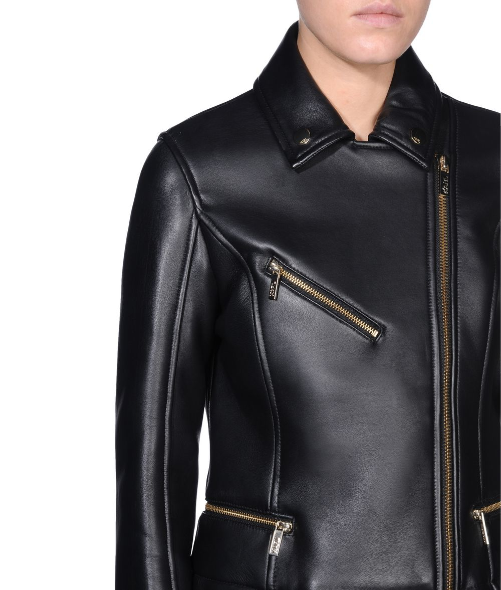 Lyst Karl Lagerfeld Odina Leather Biker Jacket In Black Gallery