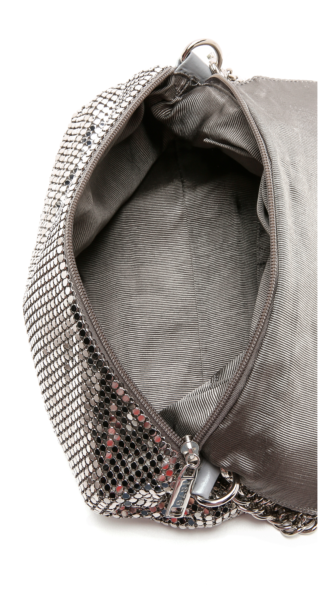 Whiting & Davis Fold Metallic Shoulder Bag Pewter Lyst