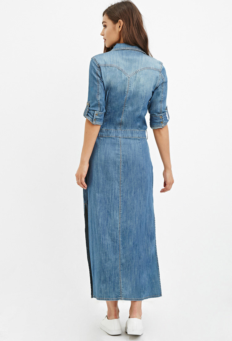 forever 21 denim maxi dress