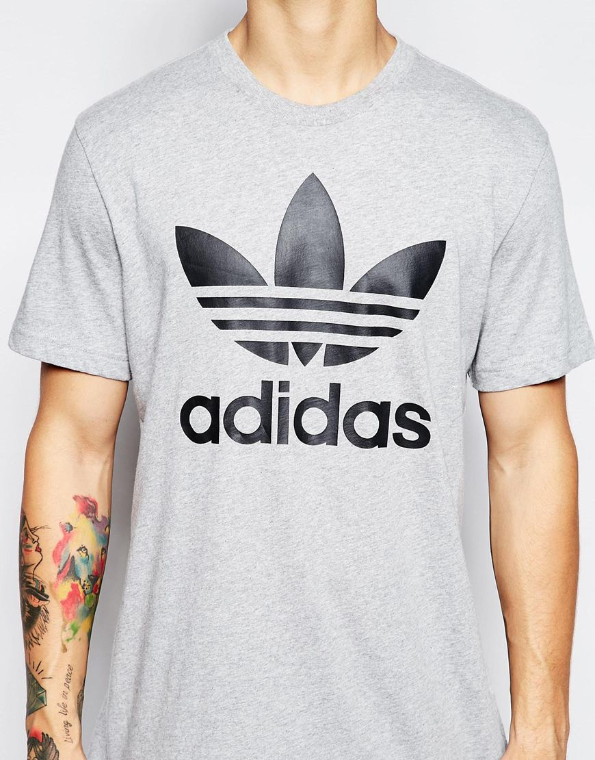 adidas grey trefoil t shirt