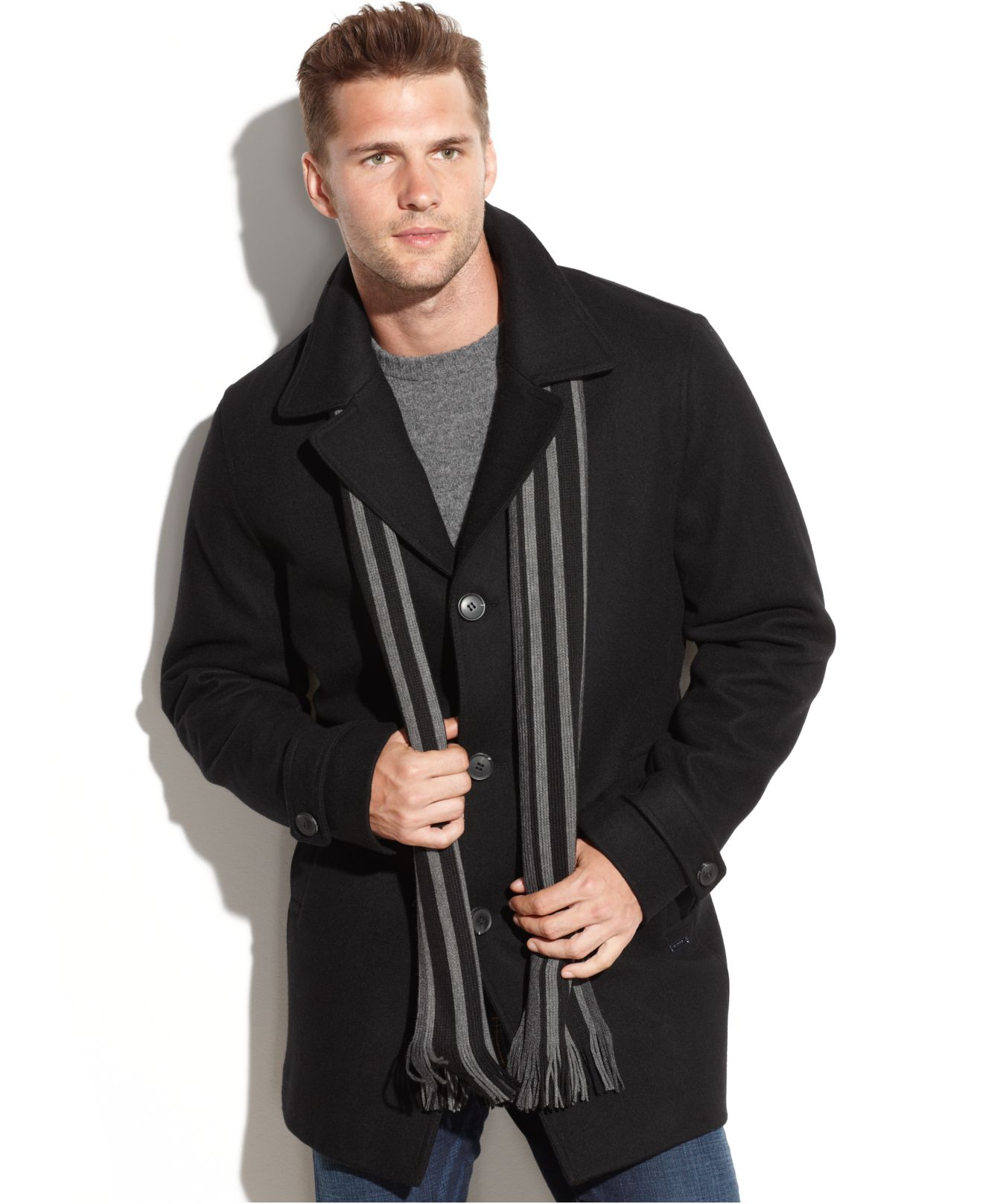 calvin klein mens car coat