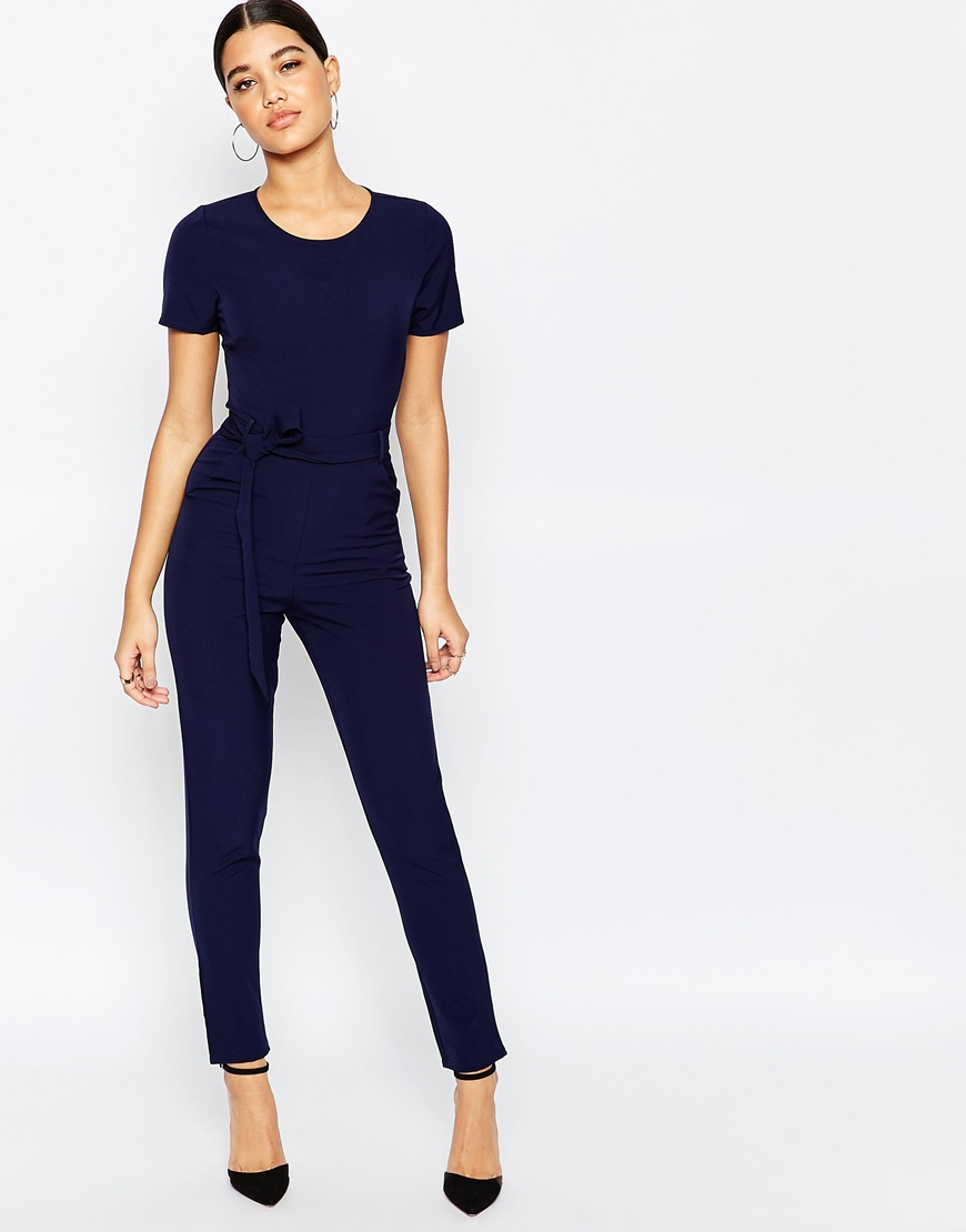 missguided navy jumpsuit