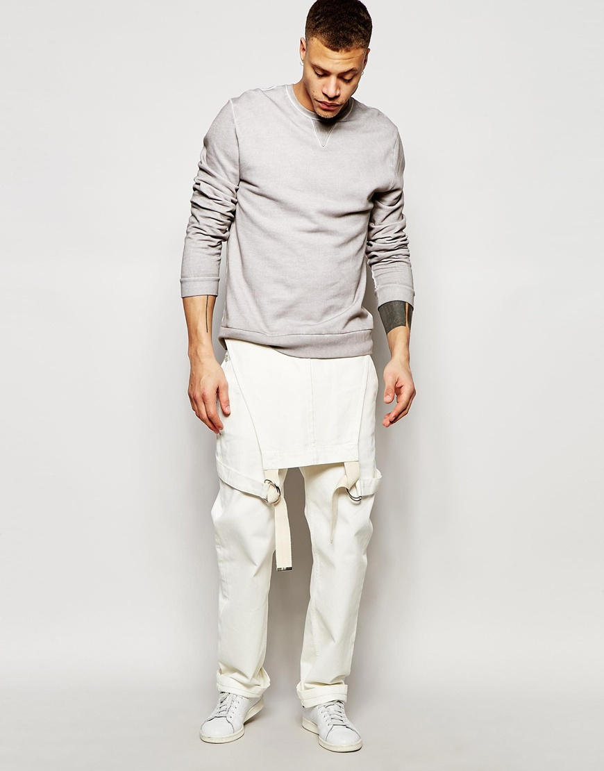 white denim overalls mens