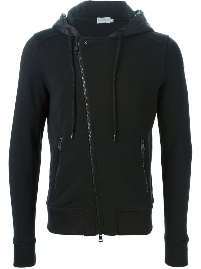 Moncler Hooded Sweatshirt in Black for Men - Lyst