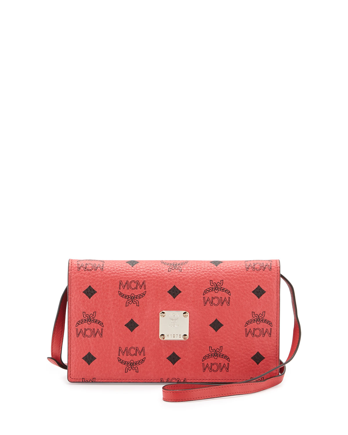Lyst Mcm Color Visetos Crossbody Wallet in Red