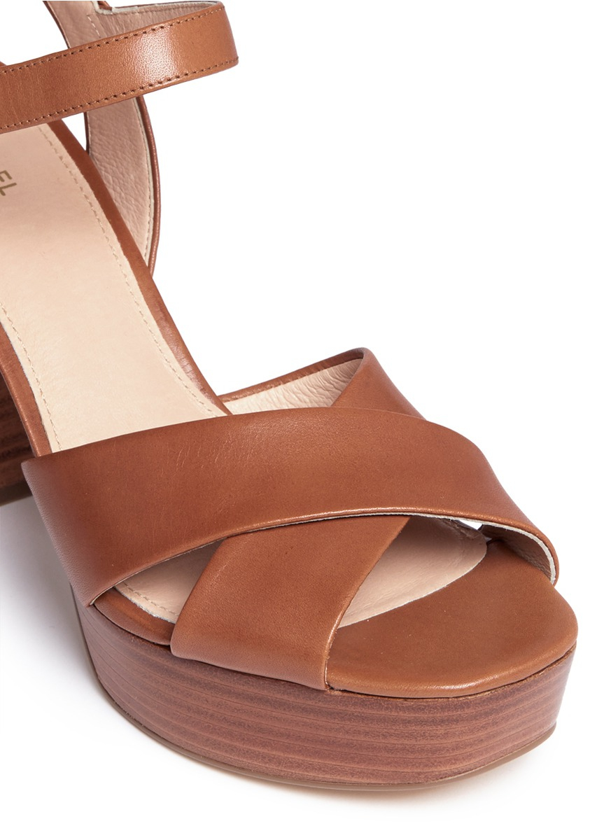 divia leather platform sandal