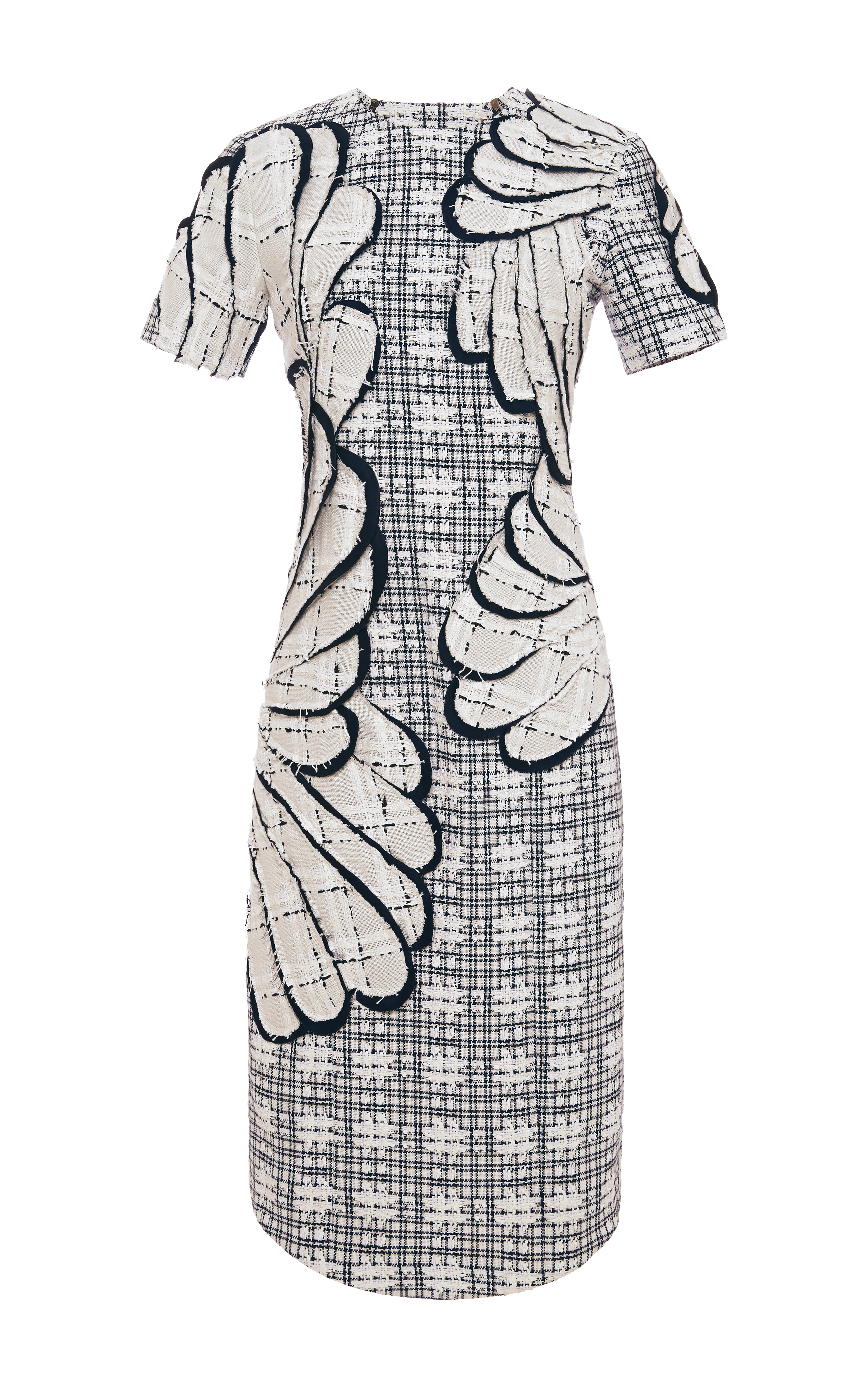 Thom Browne Embroidered Tweed Dress in White / Navy (Blue) - Lyst