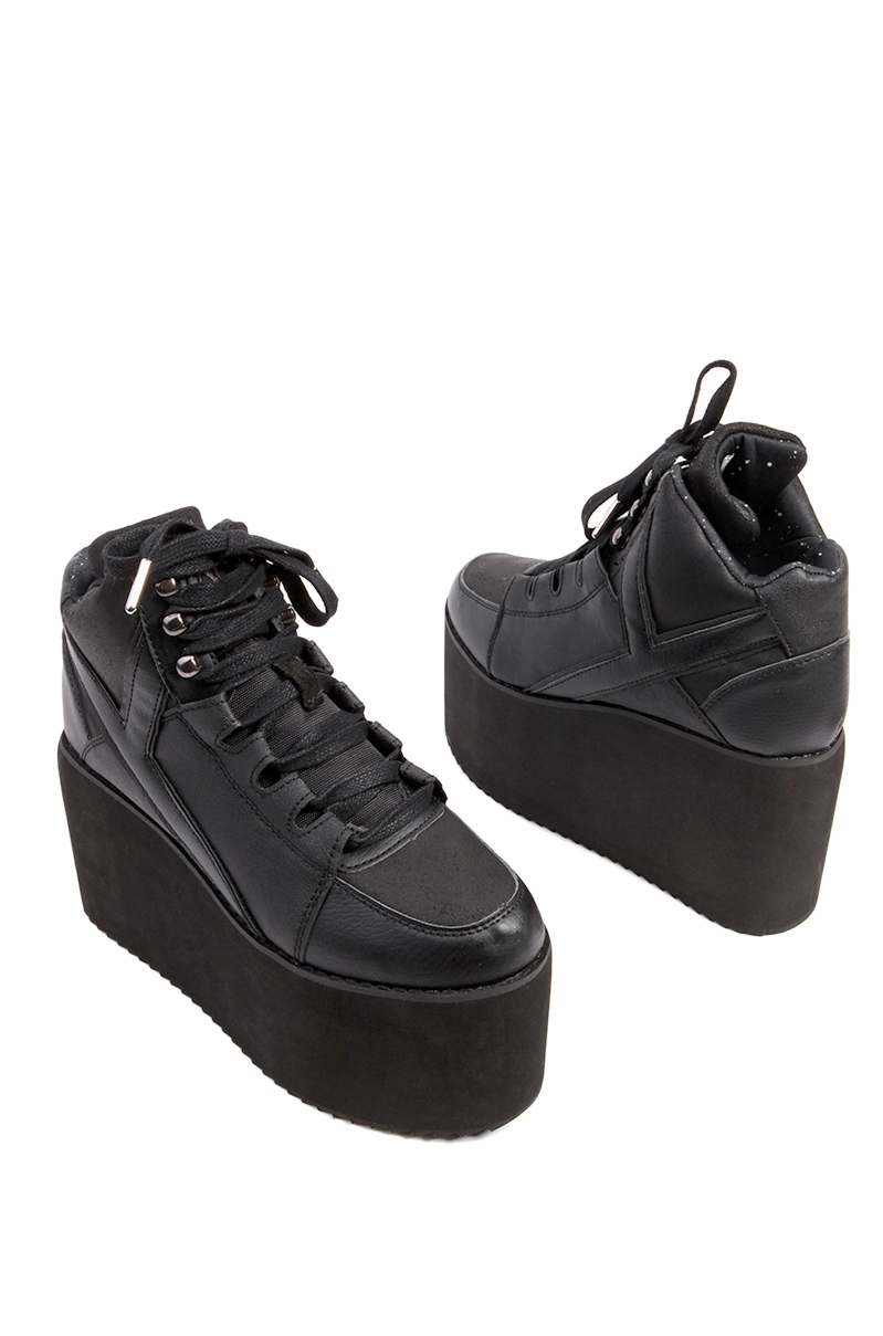 black high platform sneakers