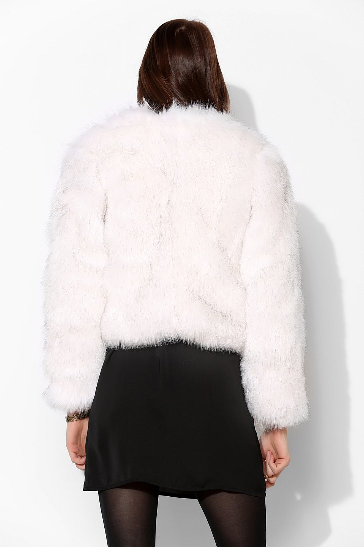 Glamorous Faux Fur Chubby Jacket in White | Lyst