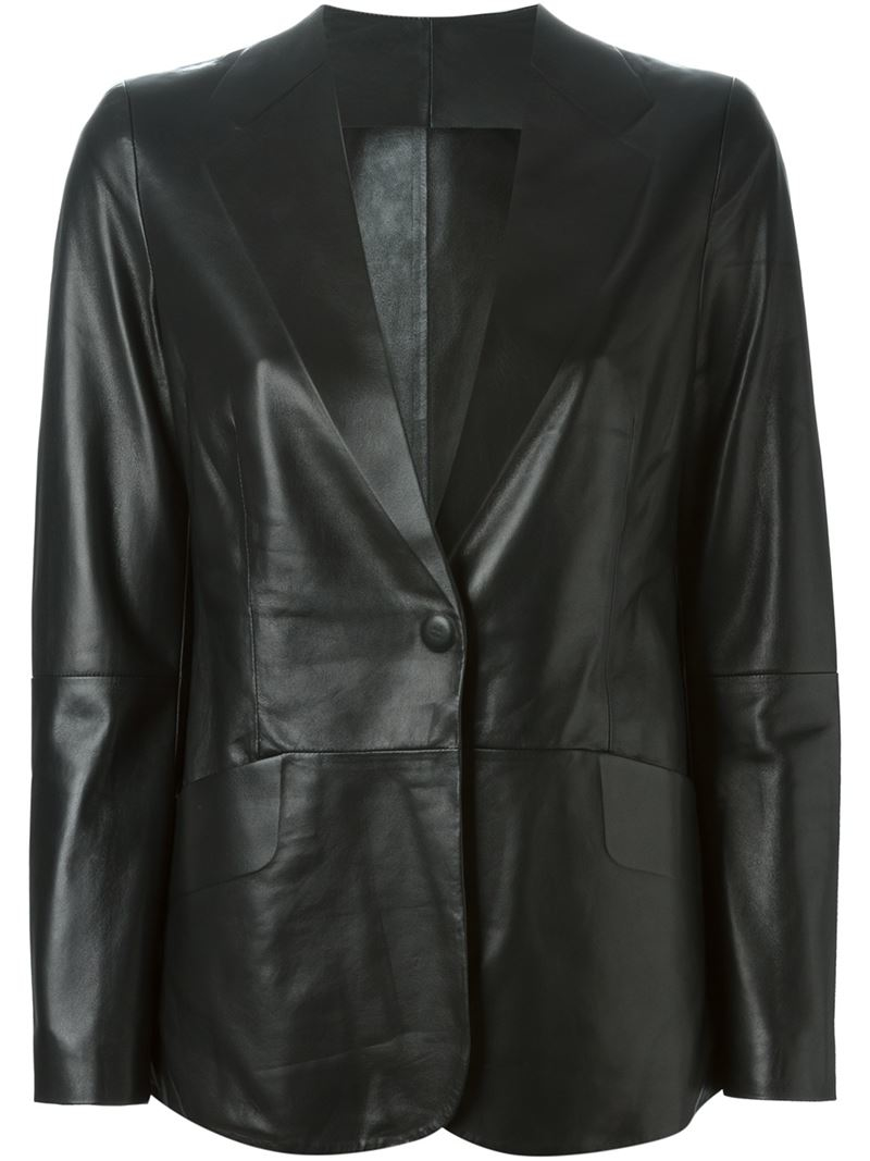 armani leather blazer
