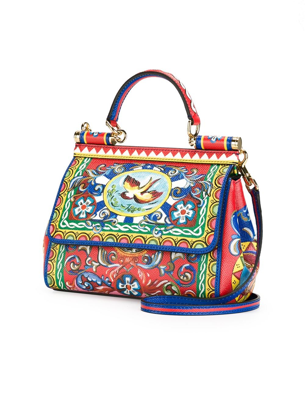 Dolce & Gabbana Carretti Print Miss Sicily Small Handbag - Lyst