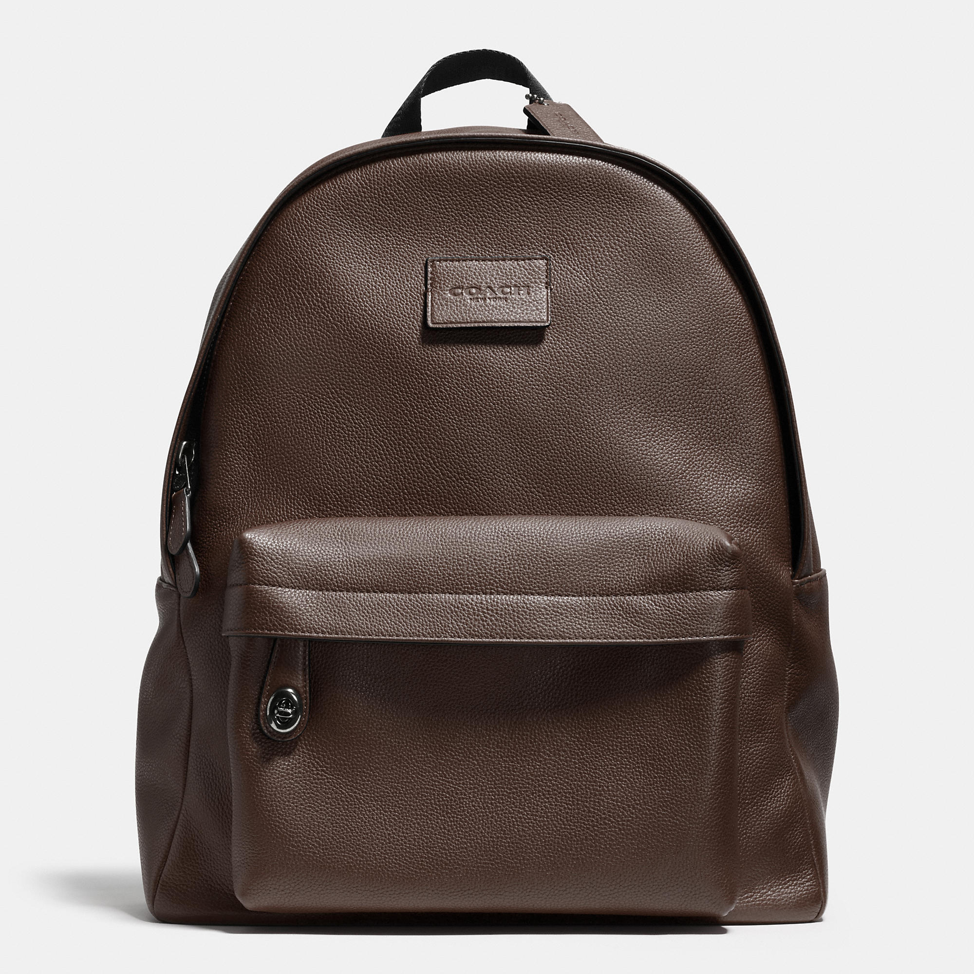 COACH Campus Backpack In Refined Pebble Leather in Black Antique Nickel