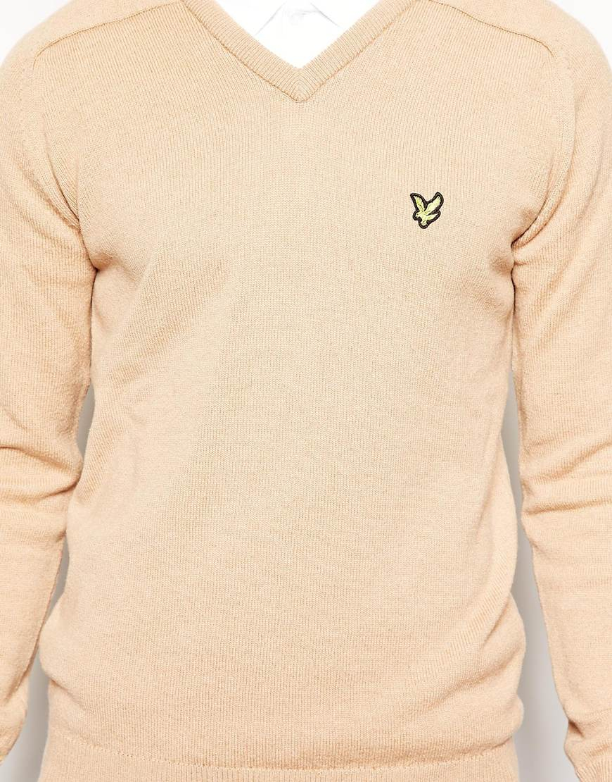 Lyle and scott v neck lambswool jumper Clearance