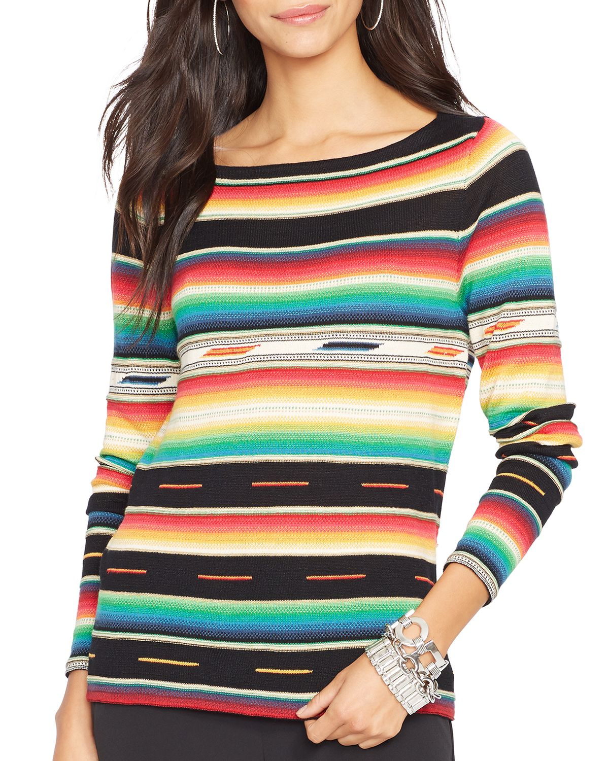 Ralph Lauren Lauren Serape Stripe Sweater | Lyst