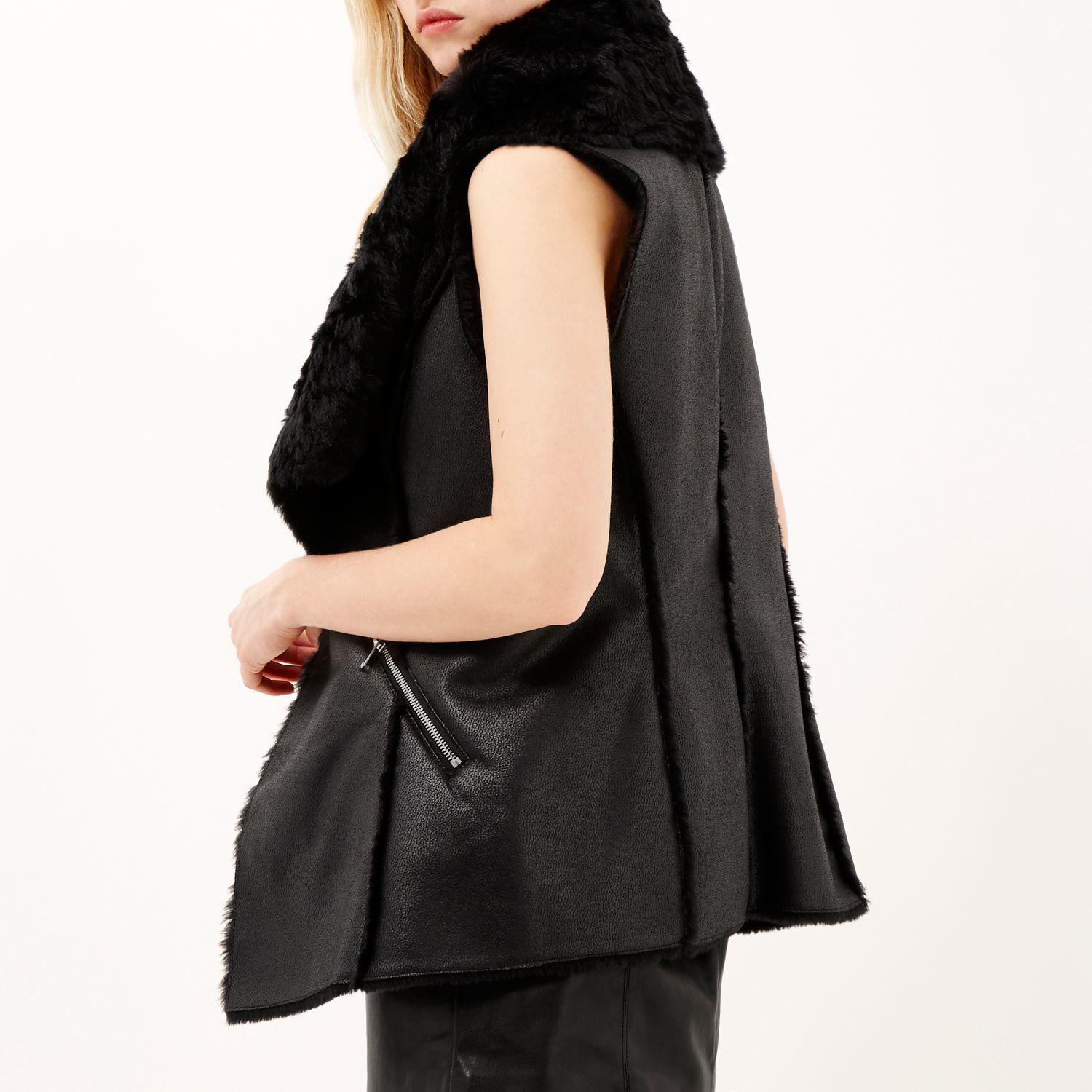 black fur gilet river island