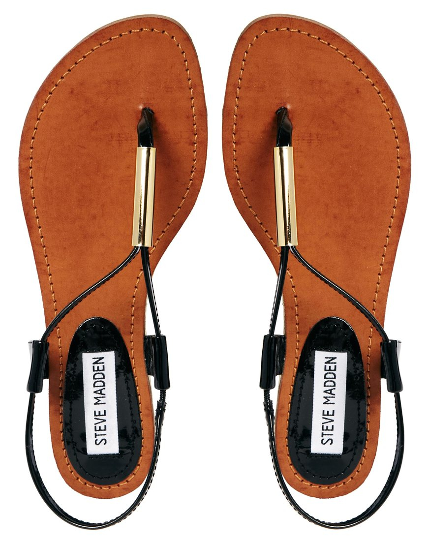 steve madden black and gold sandals
