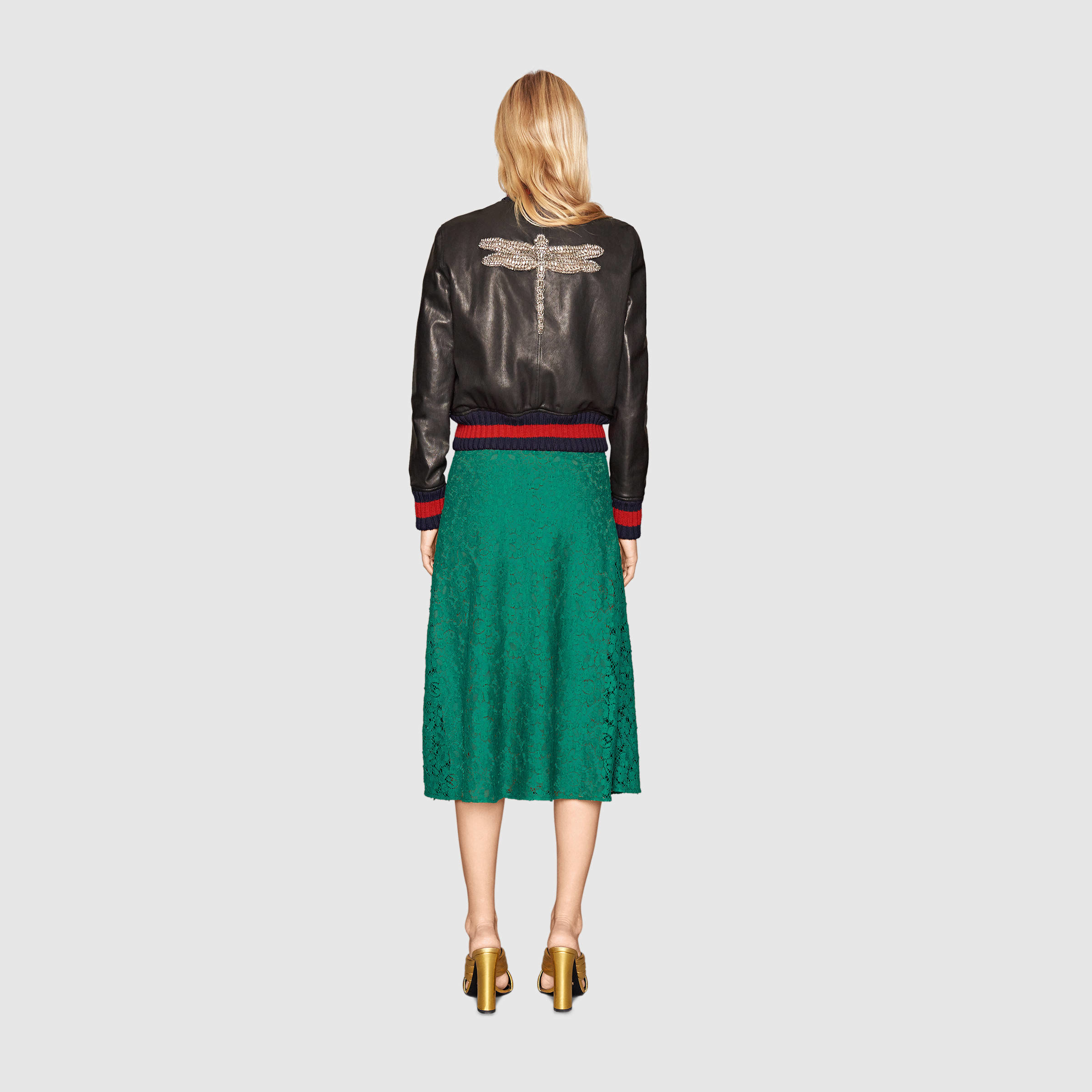 gucci leather bomber jacket