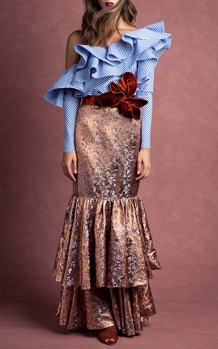 Johanna Ortiz D Artagnan Fluted Skirt In Metallic Lyst Shop from a coveted range of women's clothing: d artagnan fluted skirt