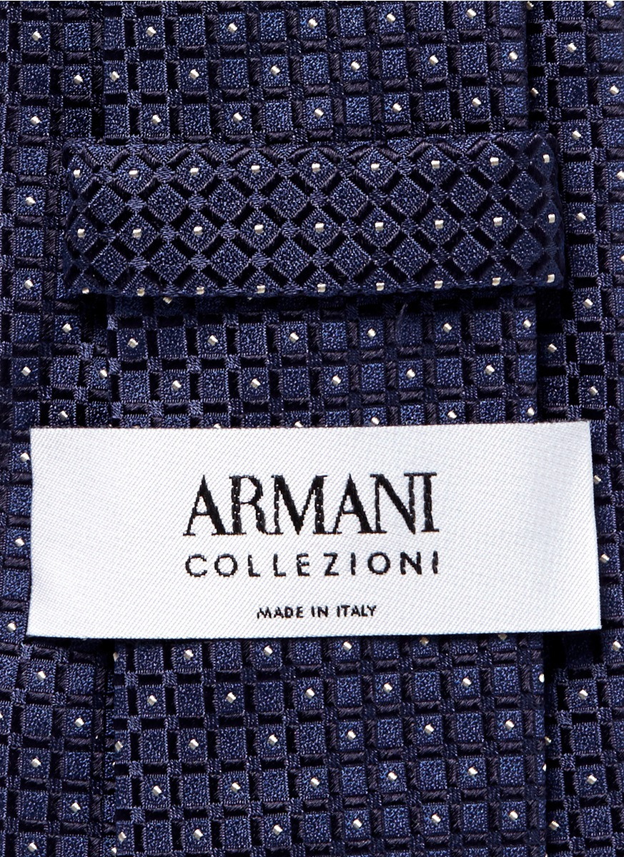 armani tile dot silk jacquard tie in blue for lyst armani tile dot silk jacquard tie in blue for lyst