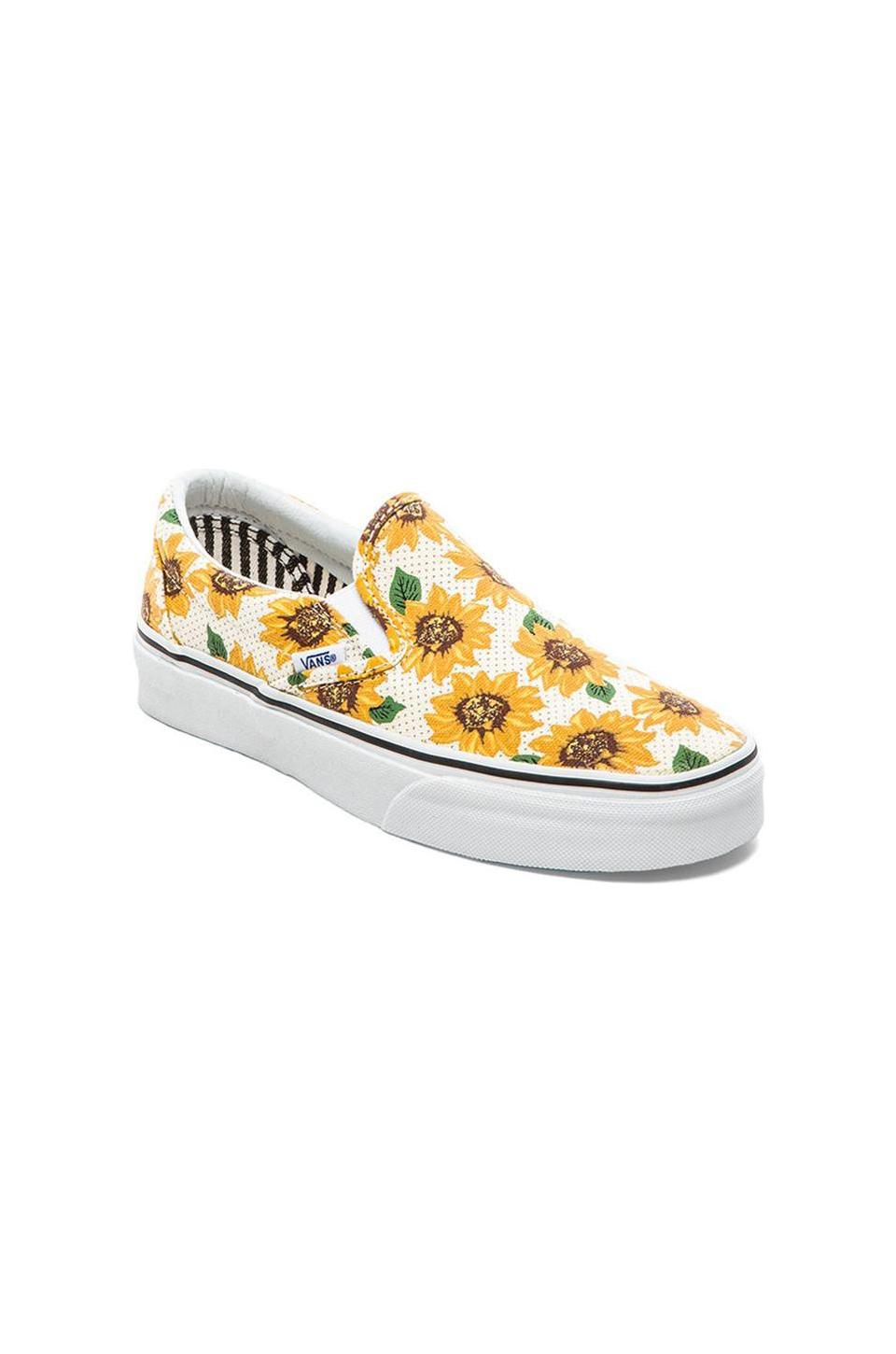 Vans Classic Sunflower Slip On in Yellow | Lyst