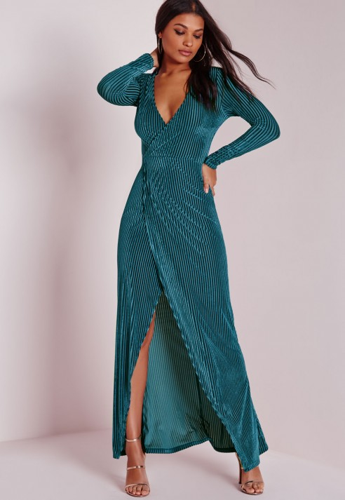 teal maxi dress with sleeves