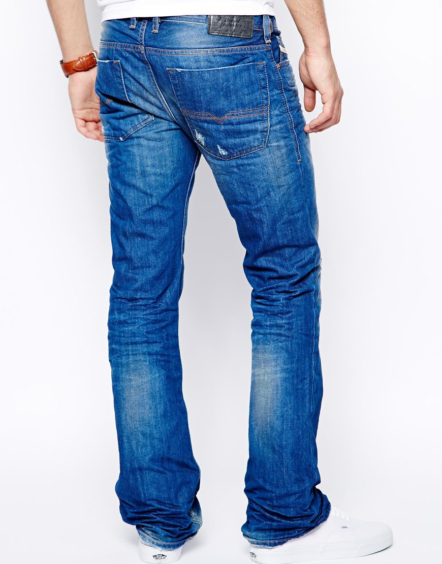 DIESEL Jeans Zatiny 823U Bootcut Light Wash in Blue for Men | Lyst