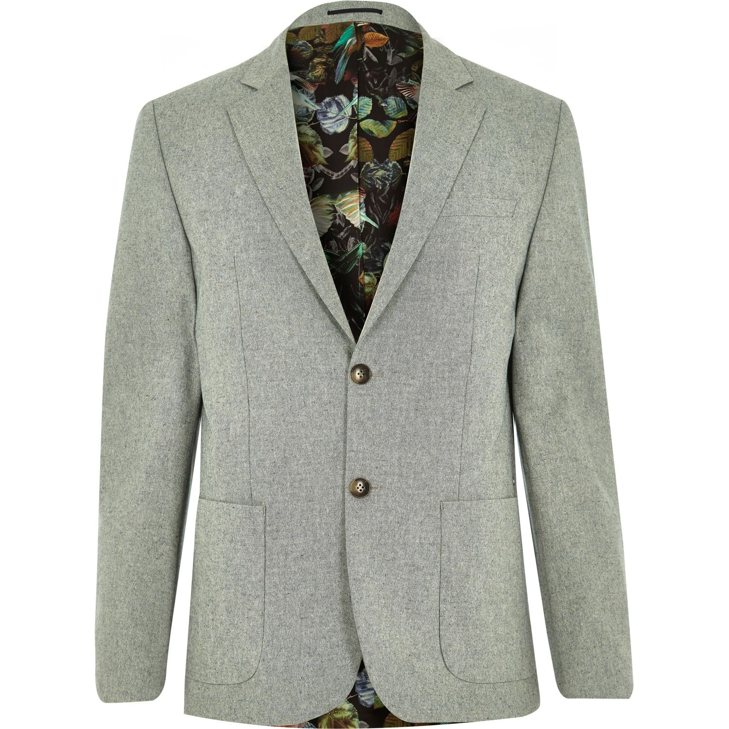 Lyst River Island Green Smart Blazer in Blue for Men