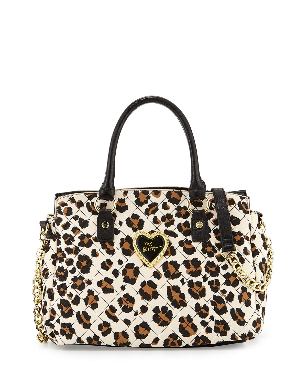 Betsey johnson Quilted Leopard-Print Satchel in Animal (leopard) | Lyst