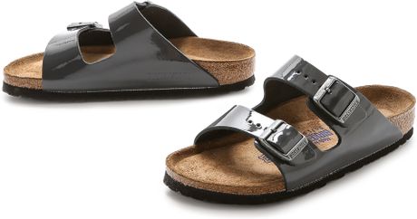 Birkenstock Arizona Sfb Two Band Sandals - Gray Patent in Gray (Gray ... Birkenstock Arizona Sfb Two Band Sandals - Gray Patent in Gray (Gray ...