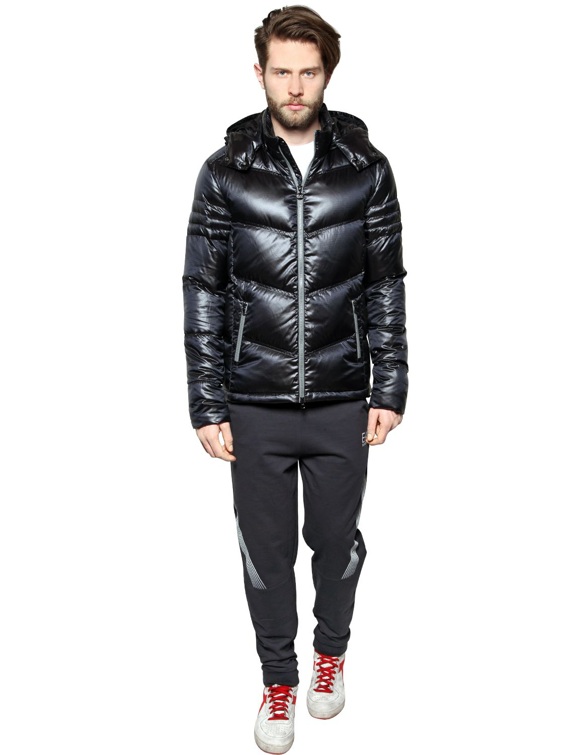 armani black puffer coat