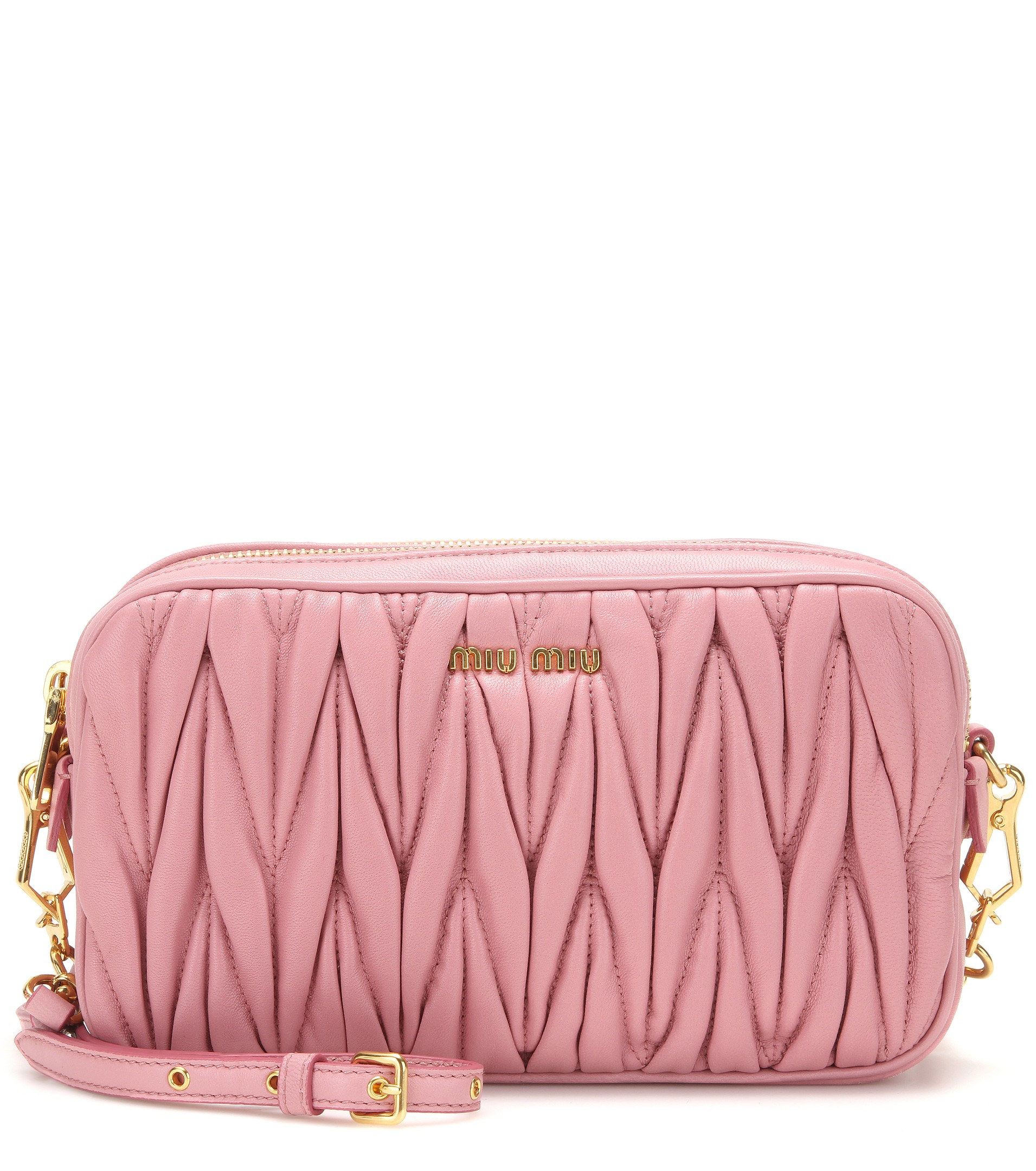 Miu Miu Matelassé Leather Shoulder Bag in Pink | Lyst