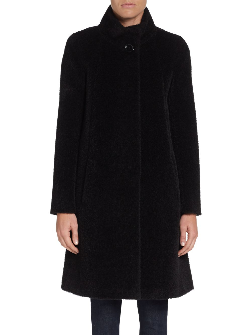 Cinzia Rocca A-Line Wool & Alpaca Coat in Black - Lyst