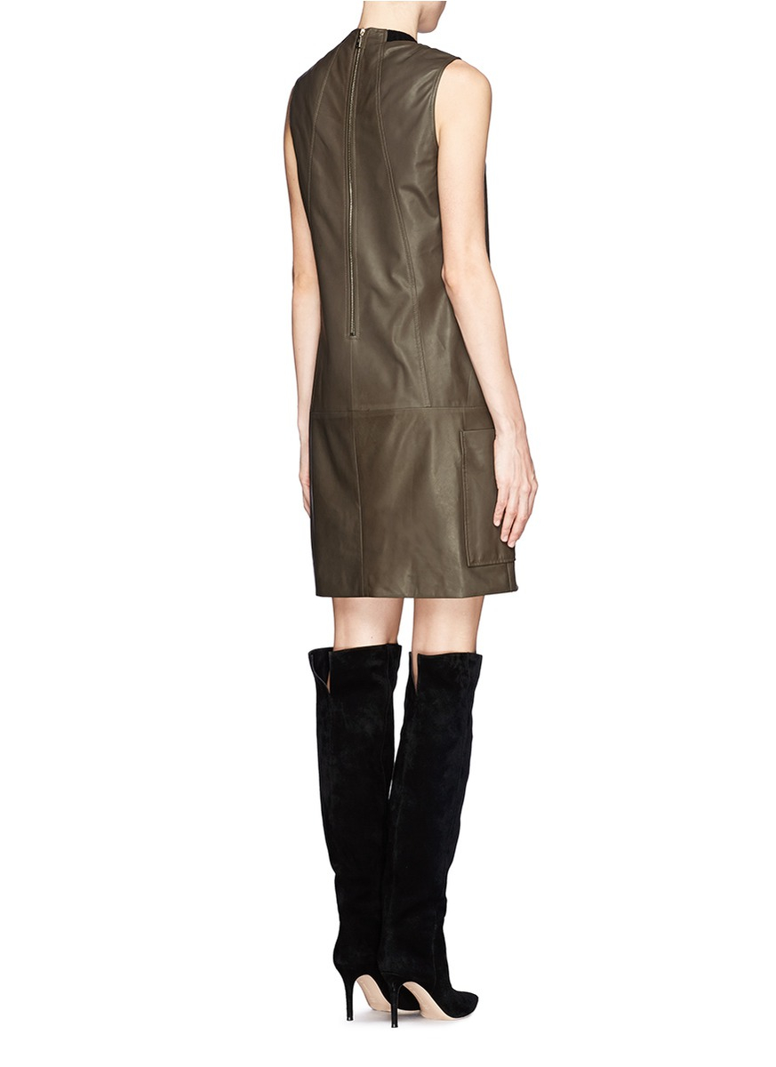 Jason Wu Leather Tunic Dress In Blue Natural Lyst