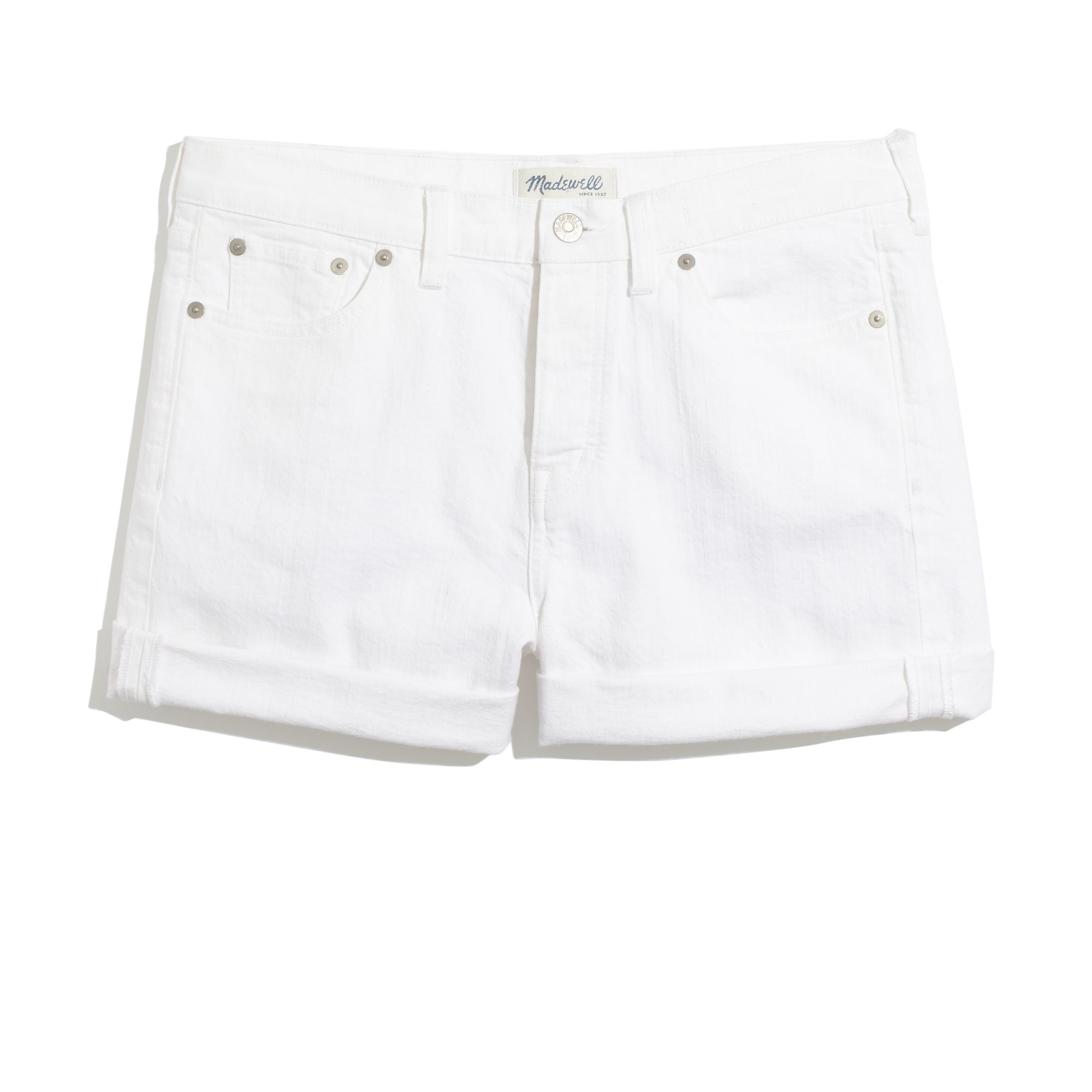 Madewell Denim Boyshorts In White Lyst