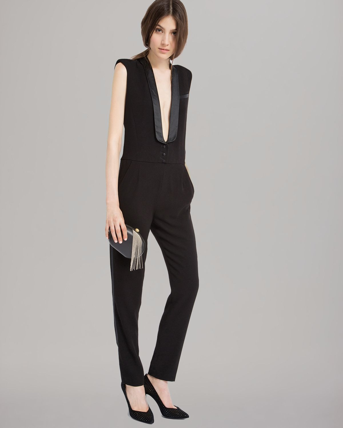 maje black jumpsuit