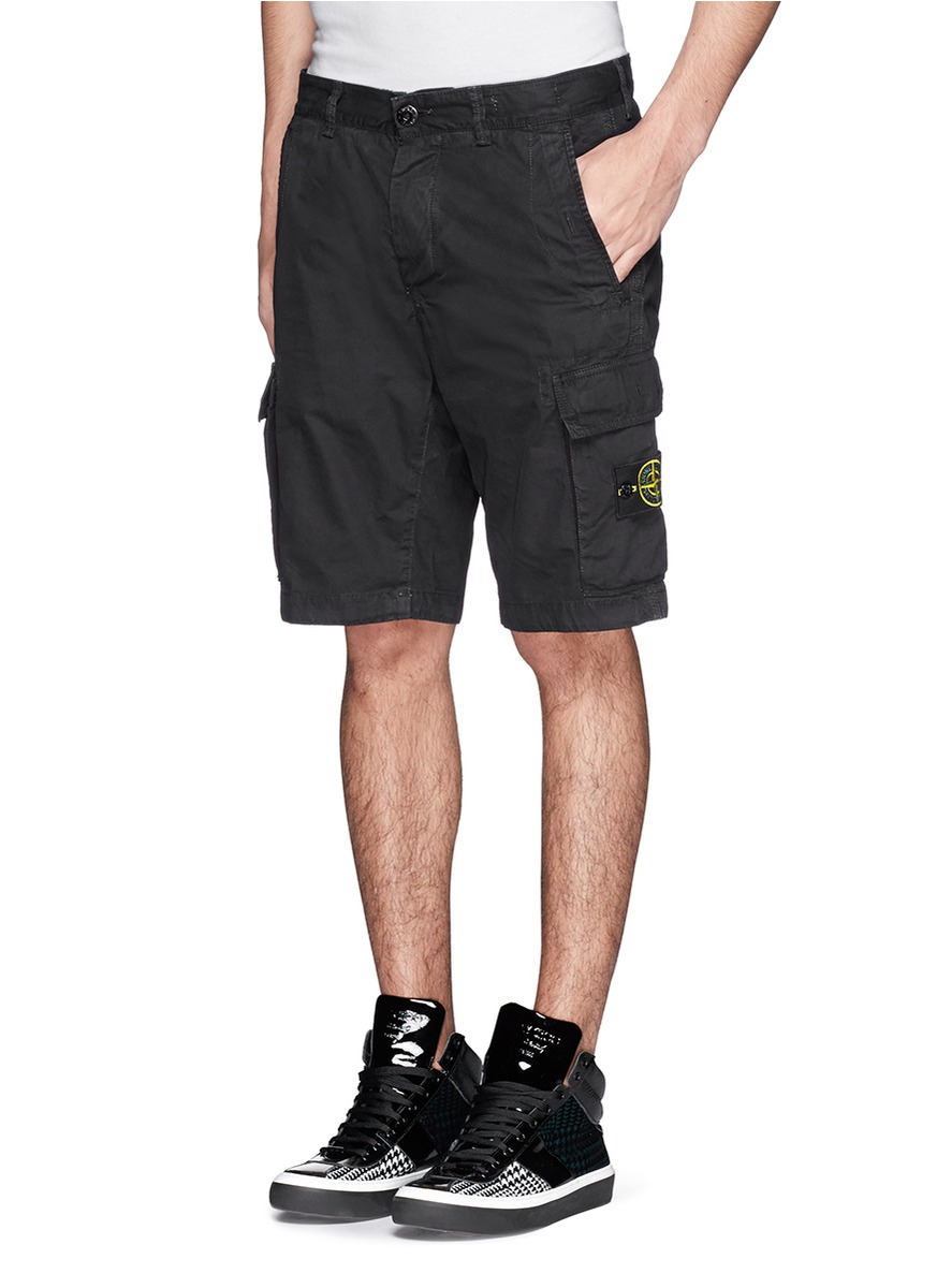 stone island cargo shorts black