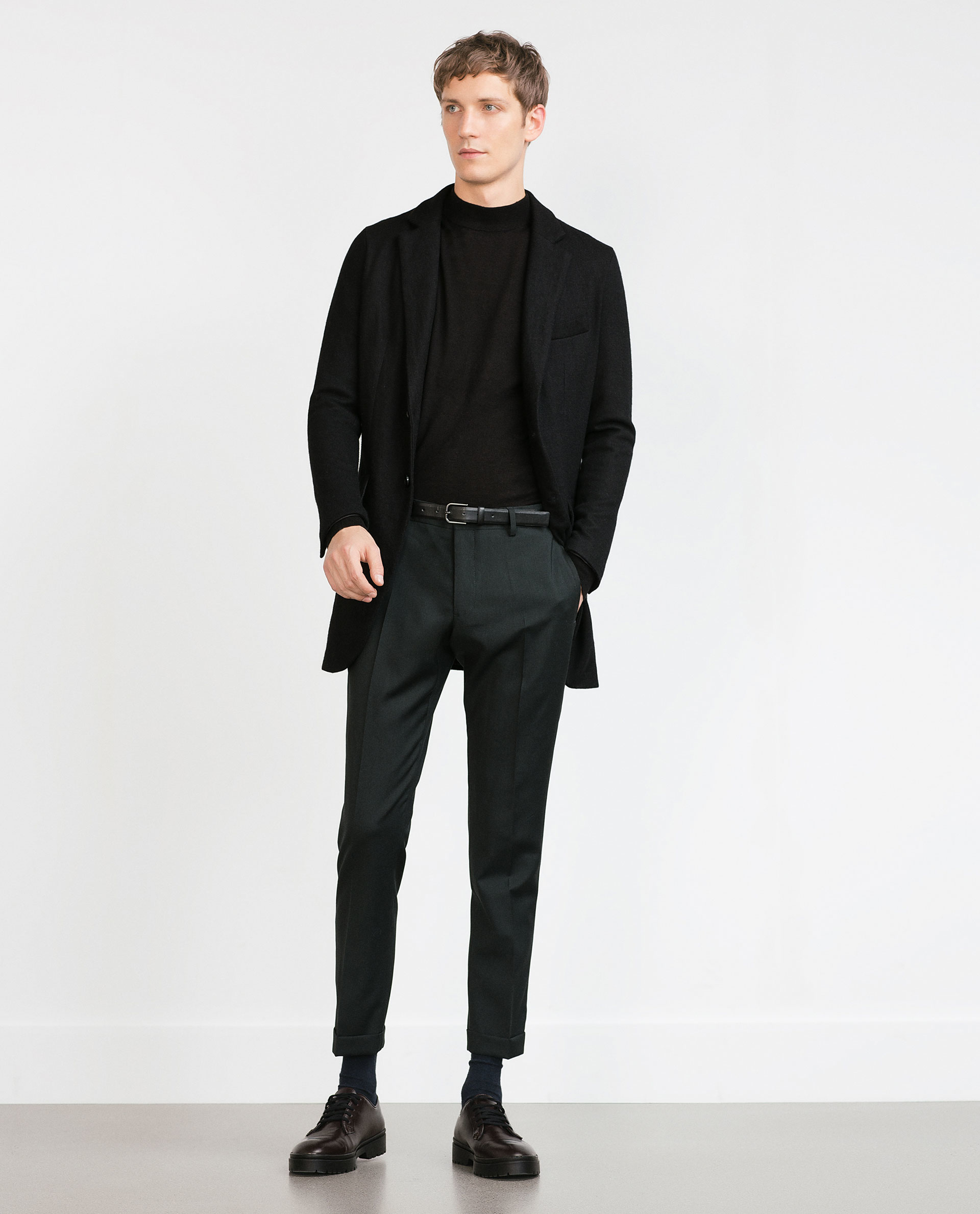Zara High Neck Sweater in Black for Men Lyst