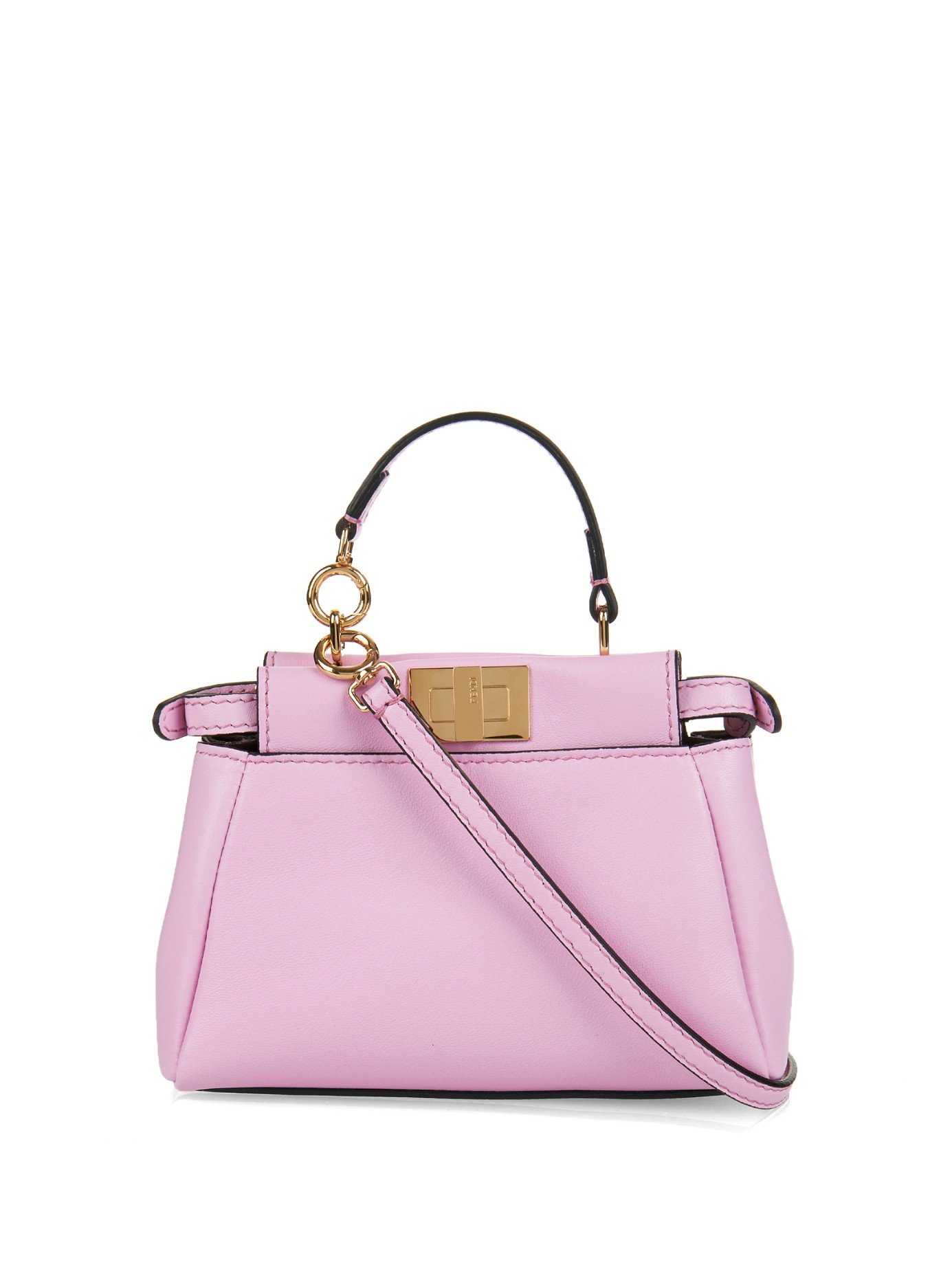 Fendi Micro Peekaboo Leather Cross-Body Bag in Pink