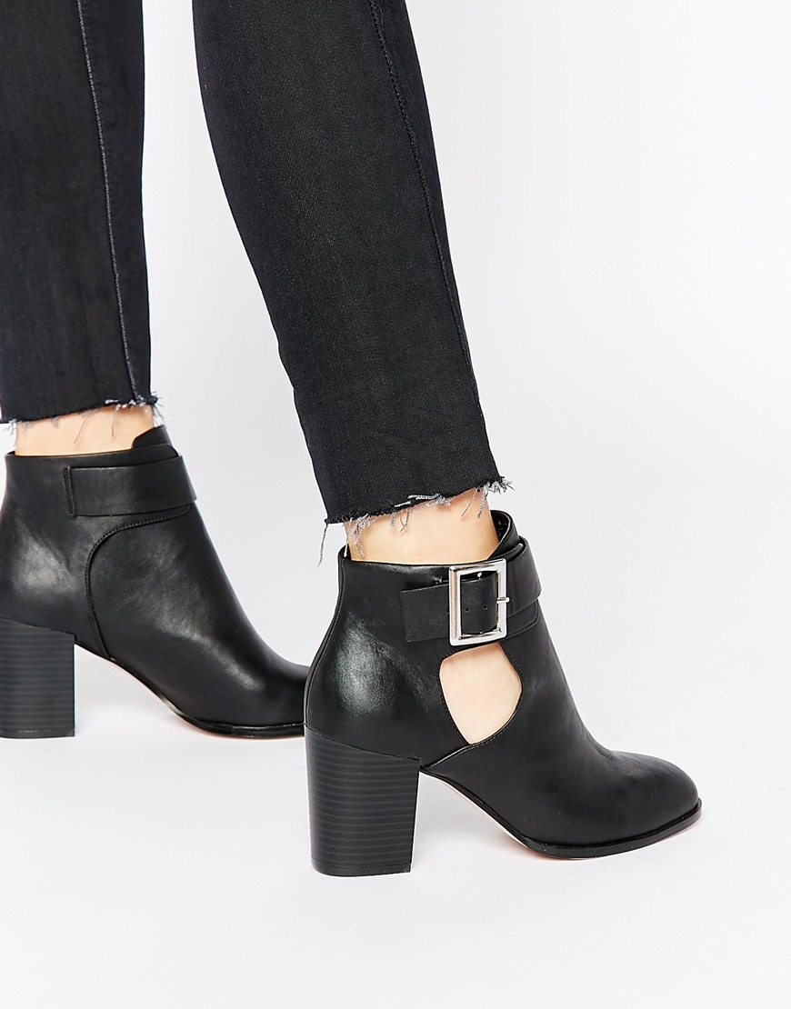 ASOS Eversleigh Cut Out Ankle Boots in Black - Lyst