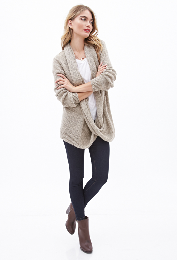 sweater with attached scarf