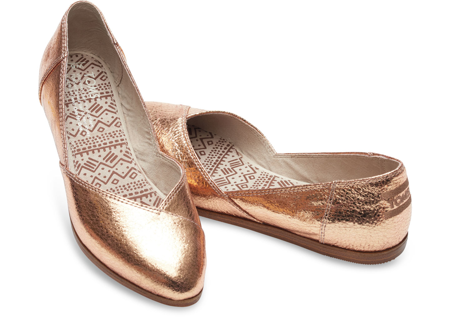 rose gold flats women's