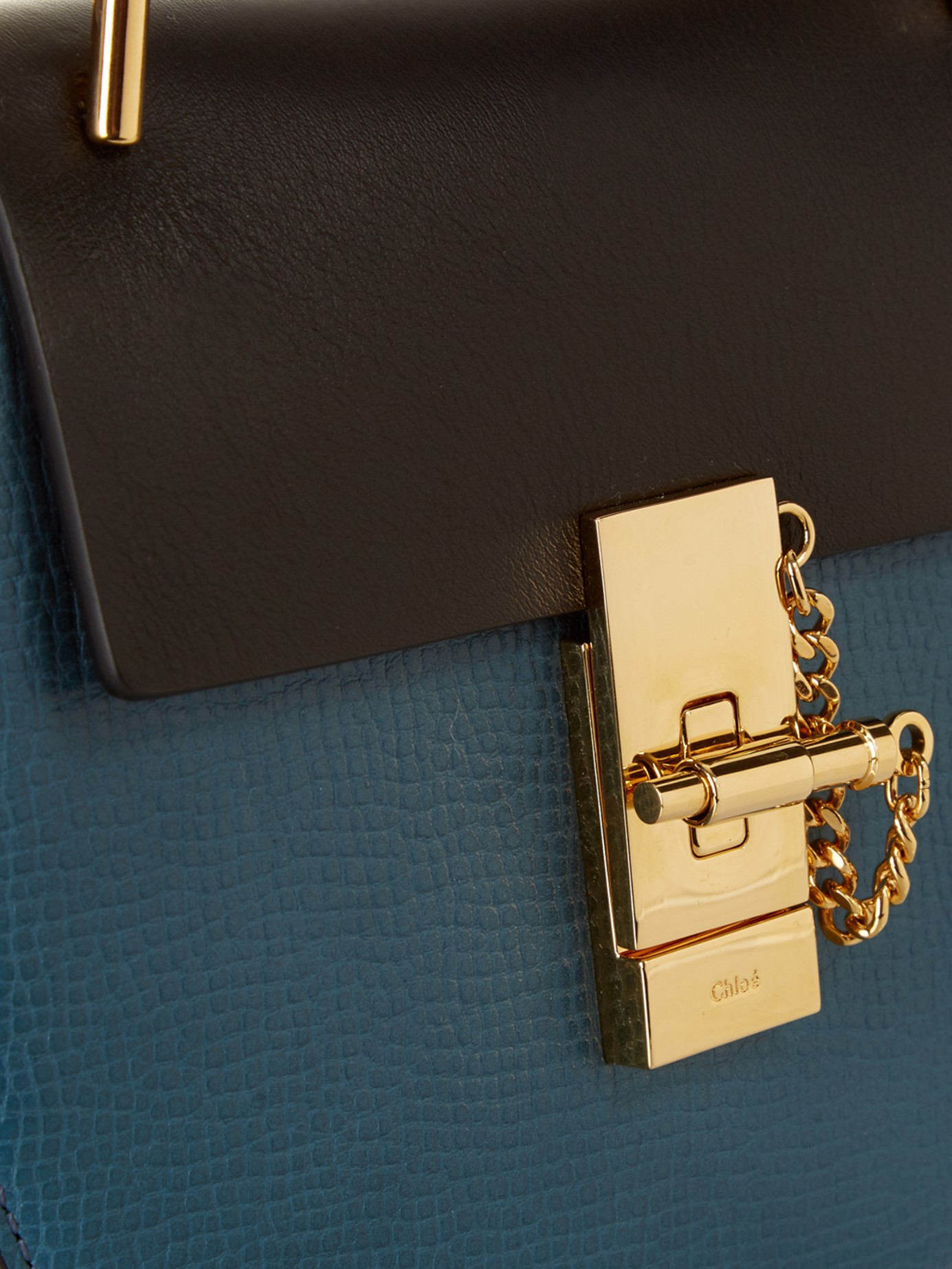Chlo Drew Mini Leather Cross-Body Bag in Black (BLACK BLUE) | Lyst