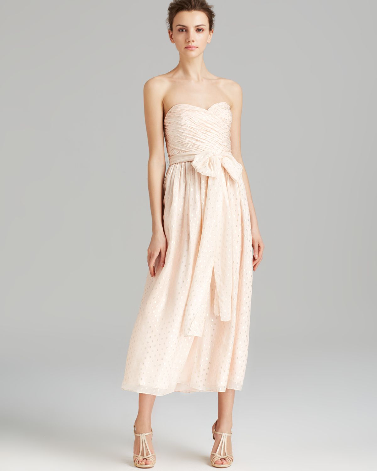 Strapless Tea-Length Cocktail Dress