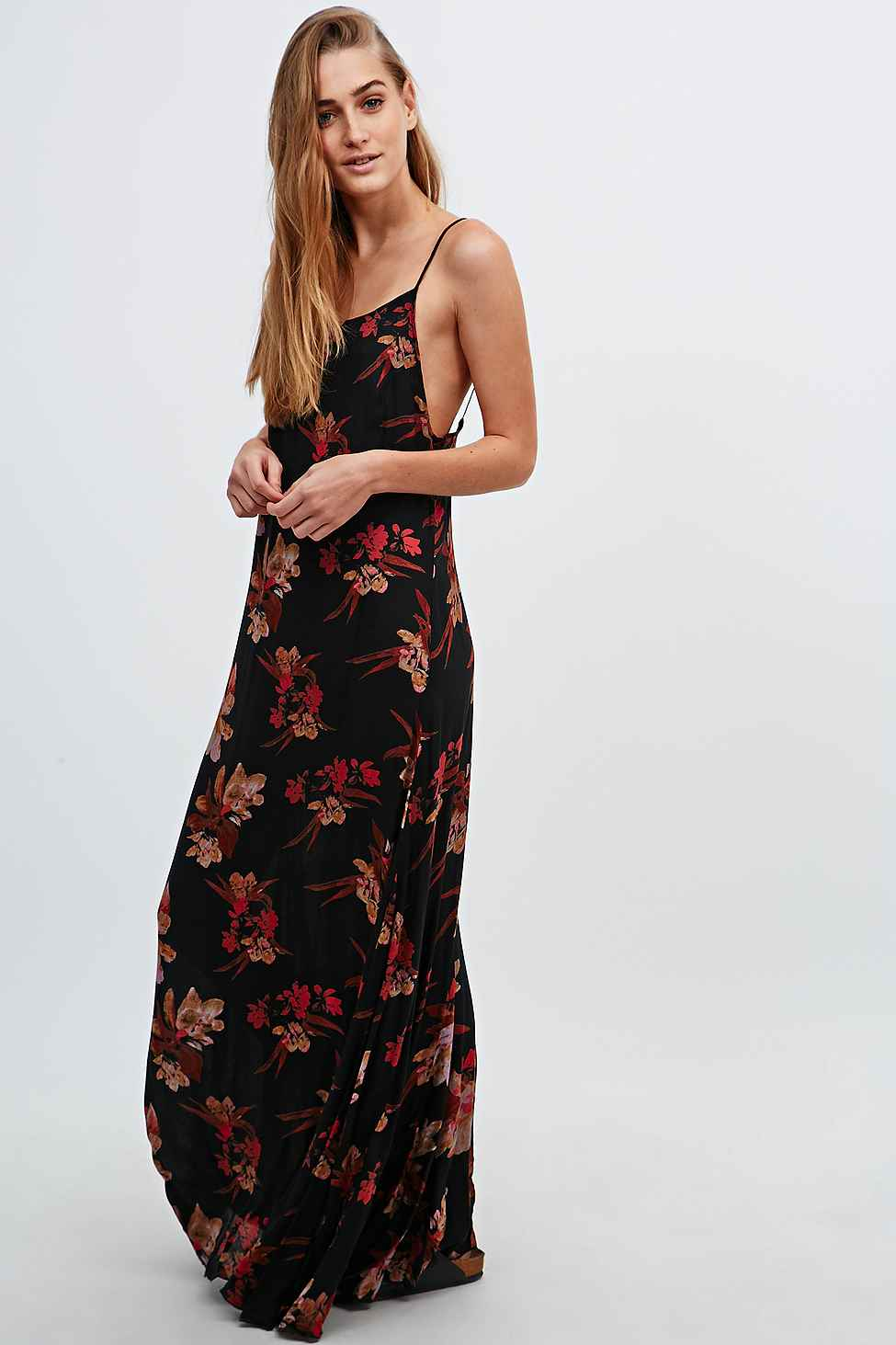 black floral maxi dress