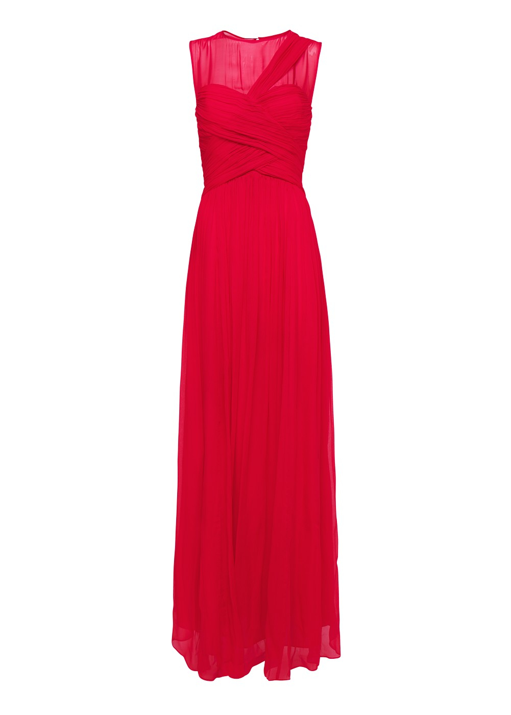 Lyst - Mango Draped Long Silk Dress in Red