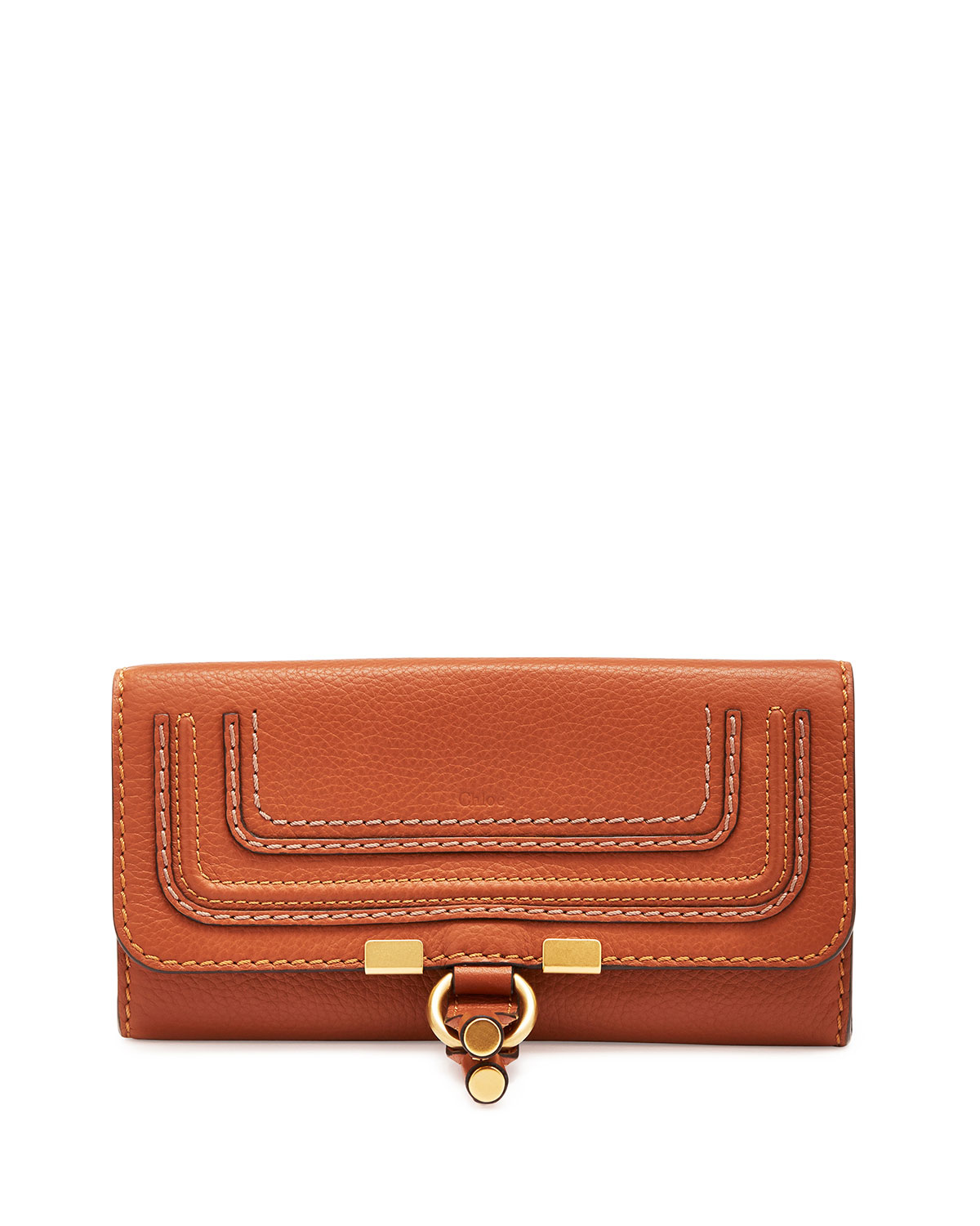 Chlo Marcie Continental Flap Wallet in Brown (TAN) | Lyst