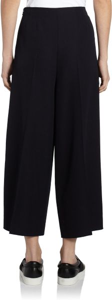 wide leg wool trousers