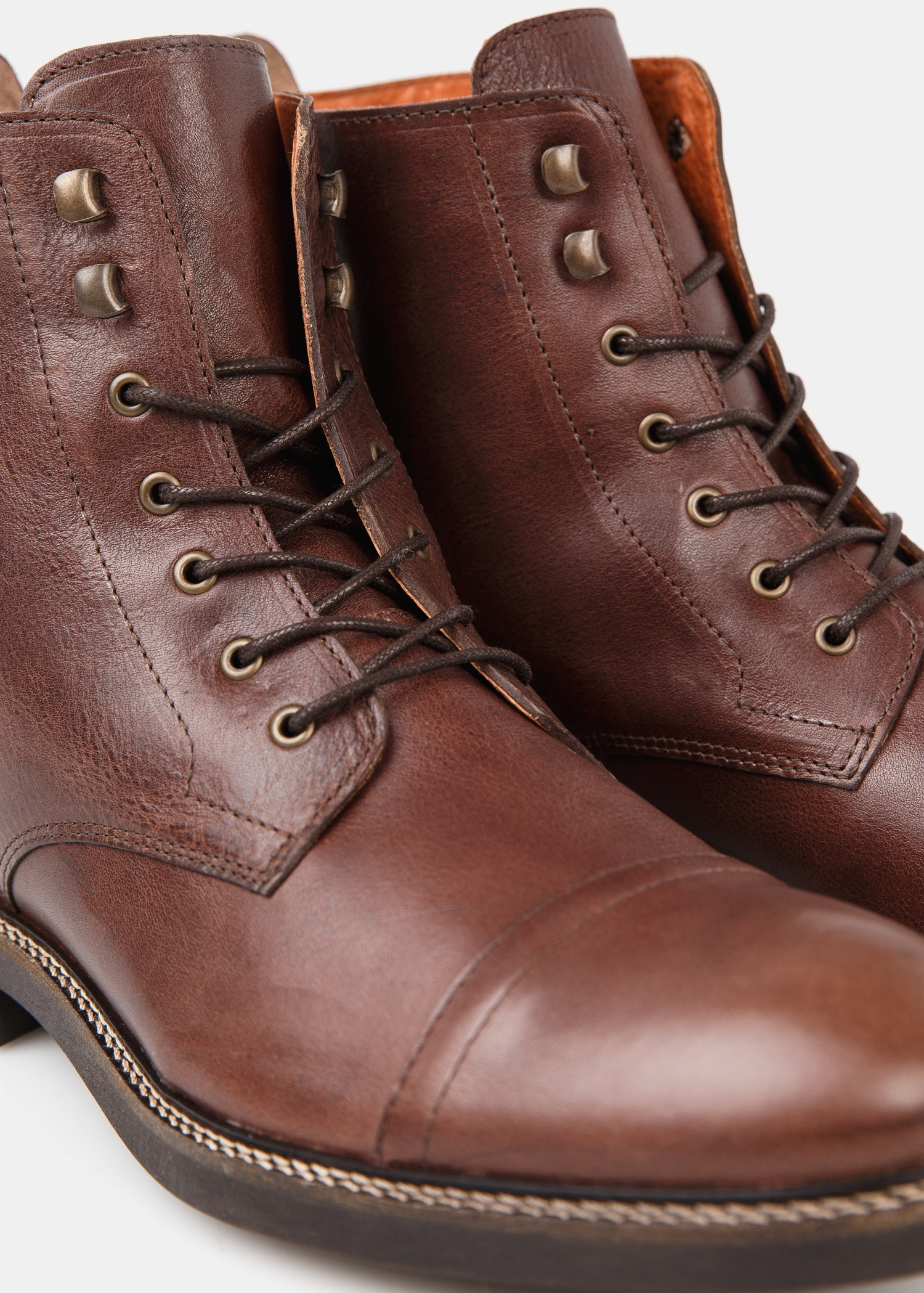 Mango Laceup Leather Boots in Chocolate (Brown) for Men - Lyst